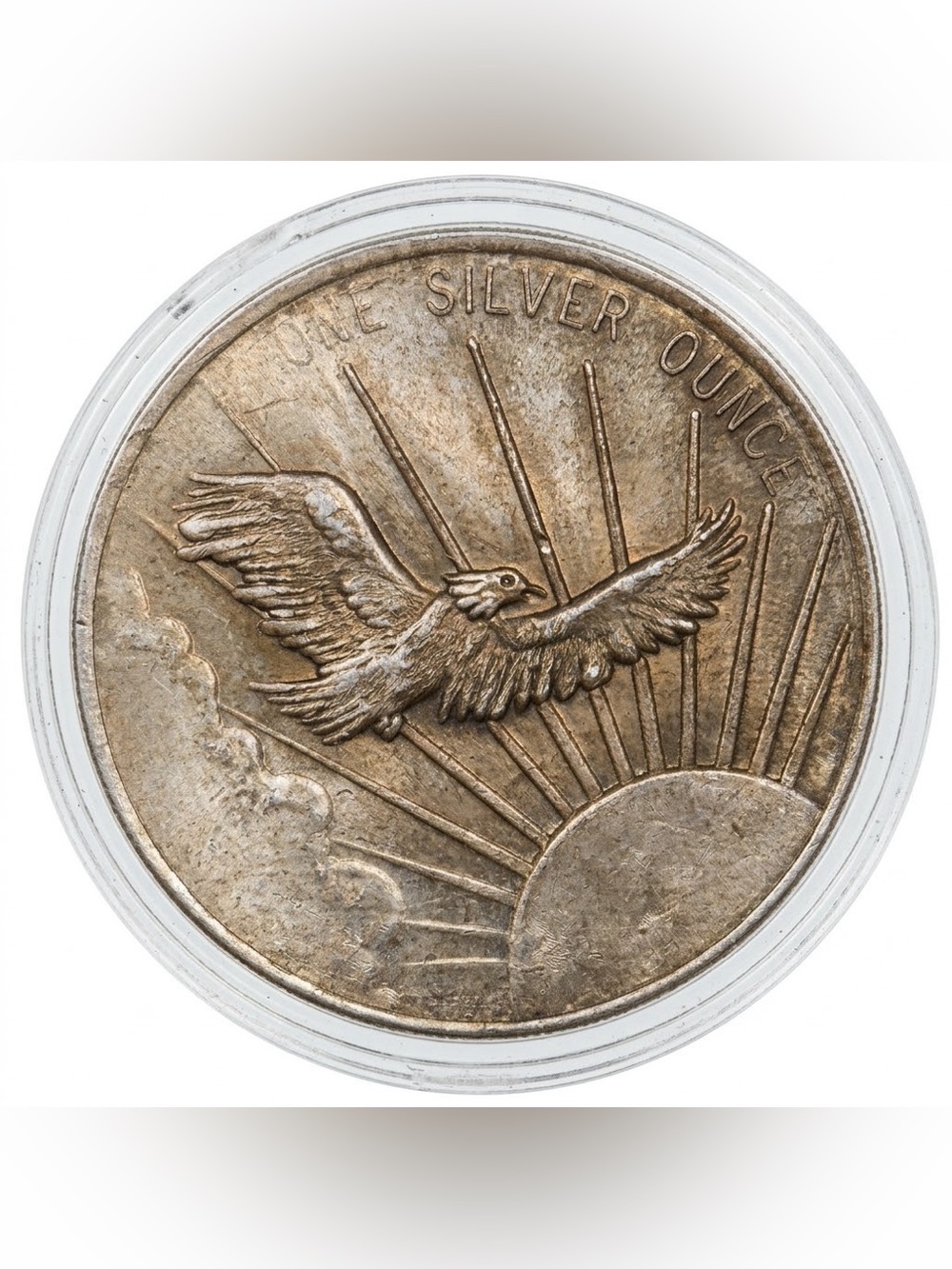 1980 South East Refining Soaring Eagle Vintage 1 oz Silver Round in Capsule